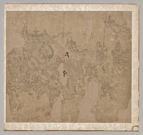Album of Daoist and Buddhist Themes: Procession of Daoist Deities: Leaf 3 by Unknown, painting, 1200-1299