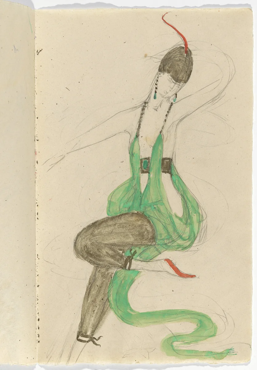 Costume design for artist's ballet Orphée of the Quat-z-arts by Florine Stettheimer, drawing, 1912