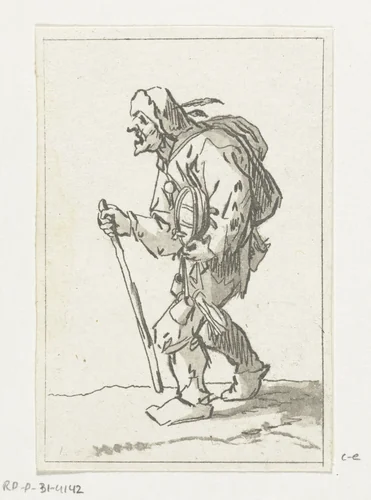 Inkt- en pennenkoopman by Anthonie van den Bos, print, 1778-1838