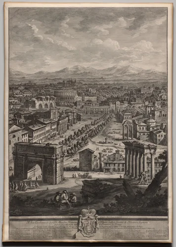 The Campo Vaccino by Giuseppe Vasi, print, 1765