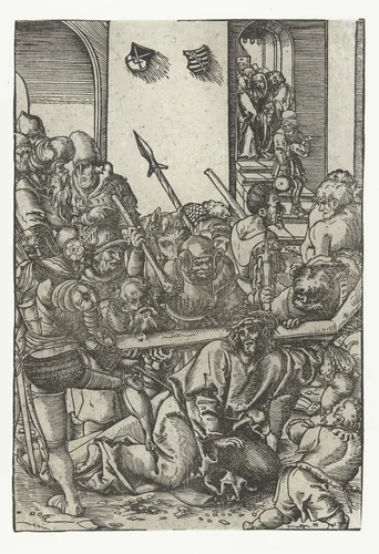 Christus valt bij de kruisdraging by Lucas Cranach, print, 1509