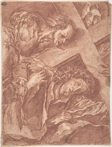 Christ Carrying the Cross by anonymous, drawing, 1700-1799
