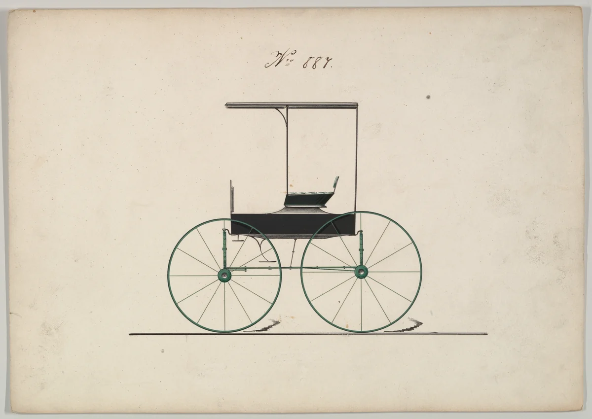 Design for Wagon, no. 887 by Brewster & Co., drawing, 1850-1870