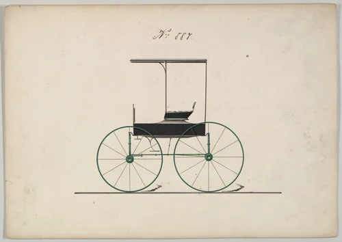 Design for Wagon, no. 887 by Brewster & Co., drawing, 1850-1870