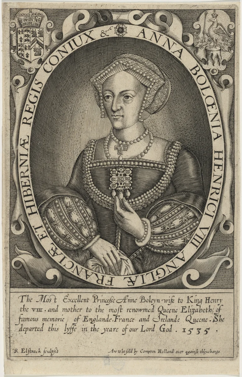 Anne Boleyn by Renold Elstrack, print, 1571-1625