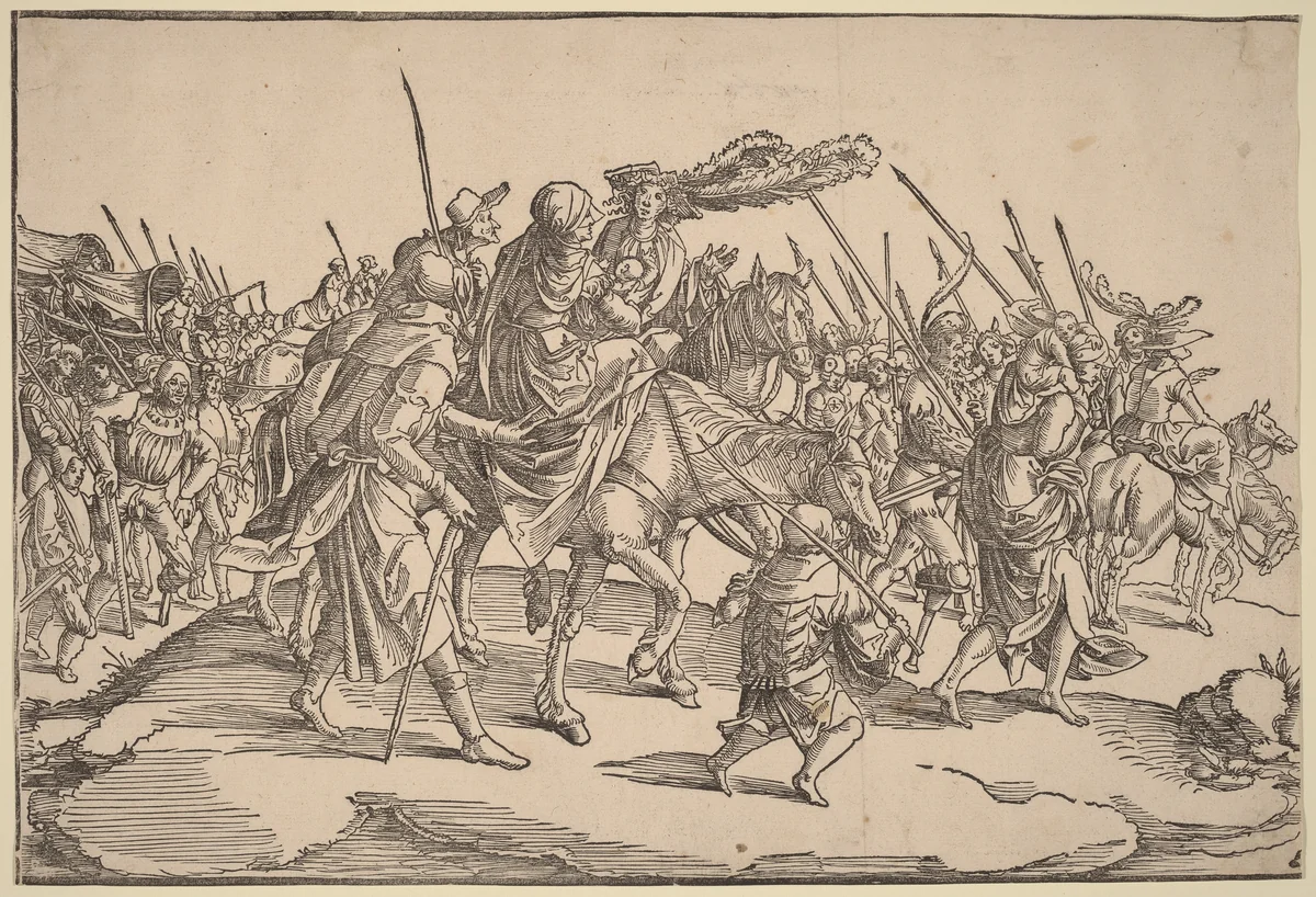The Stragglers by Jan Wellens de Cock, print, 1515-1535