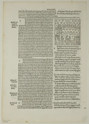 Paradise: Canto XV (Fifth Heaven, Sphere of Mars) from Divina Commedia (Divine Comedy), Plate 48 from Woodcuts from Books of the 15th Century by Unknown Artist, print, 1491