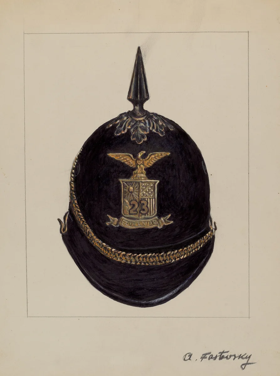Full Dress Helmet by Aaron Fastovsky, index of american design, 1936