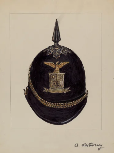 Full Dress Helmet by Aaron Fastovsky, index of american design, 1936