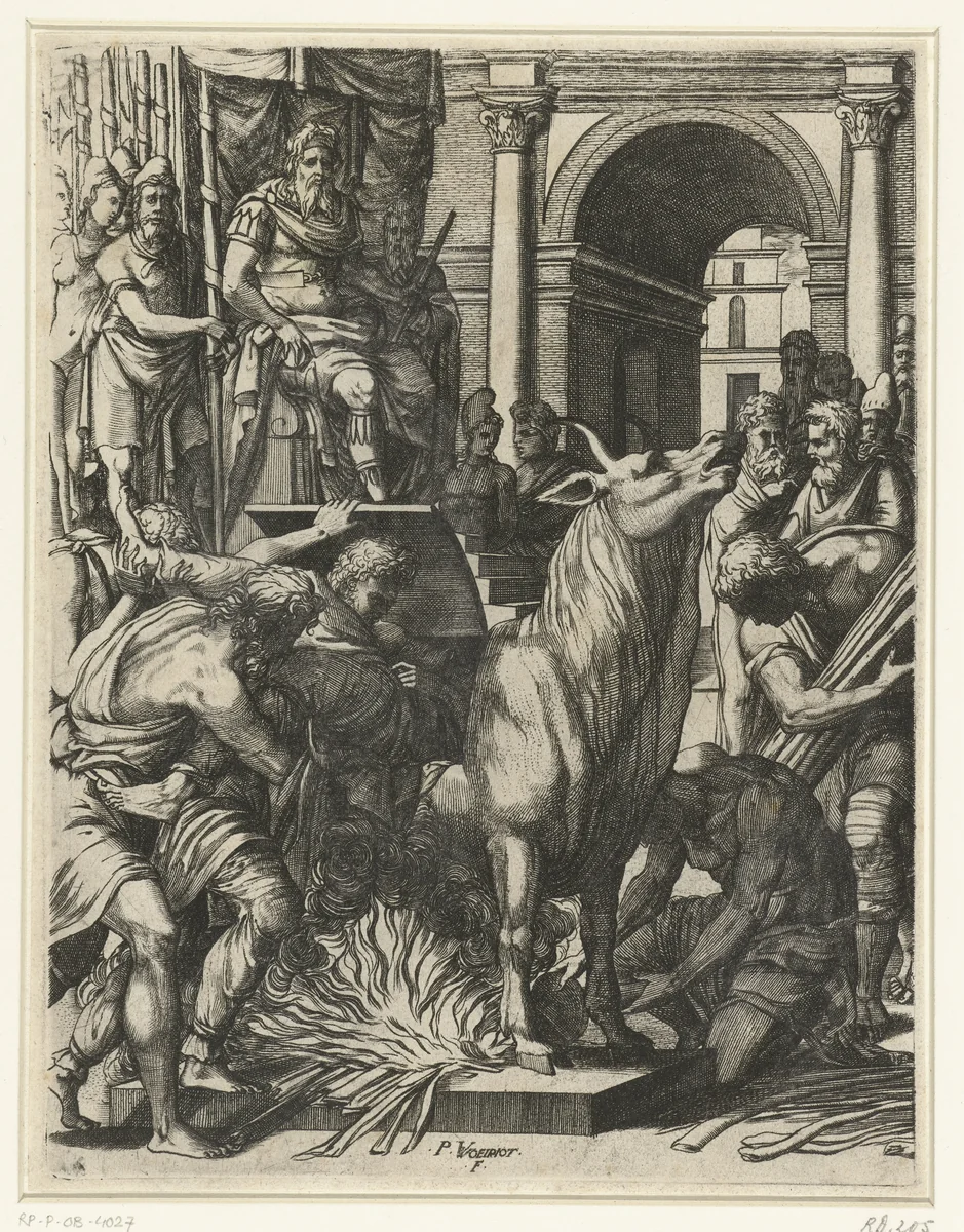 De stier van Phalaris by Unknown, print, 1542-1596