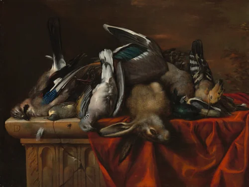 Still Life with Trophies of the Hunt by Pierre Dupuis, painting, 1600-1699