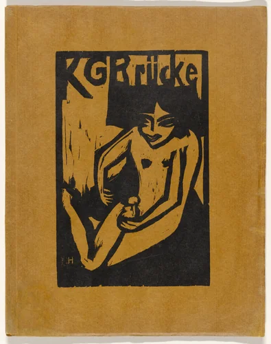 Fränzi with Doll (Fränzi mit Puppe) (cover) from KG Brücke by Erich Heckel, illustrated book, 1910