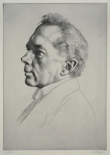 Campbell Dodgson, Profile to the Left by William Strang, print, 1919