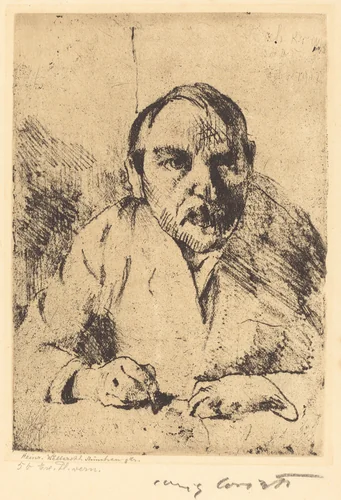 Selbstbildnis (Self-Portrait) by Lovis Corinth, print, 1912