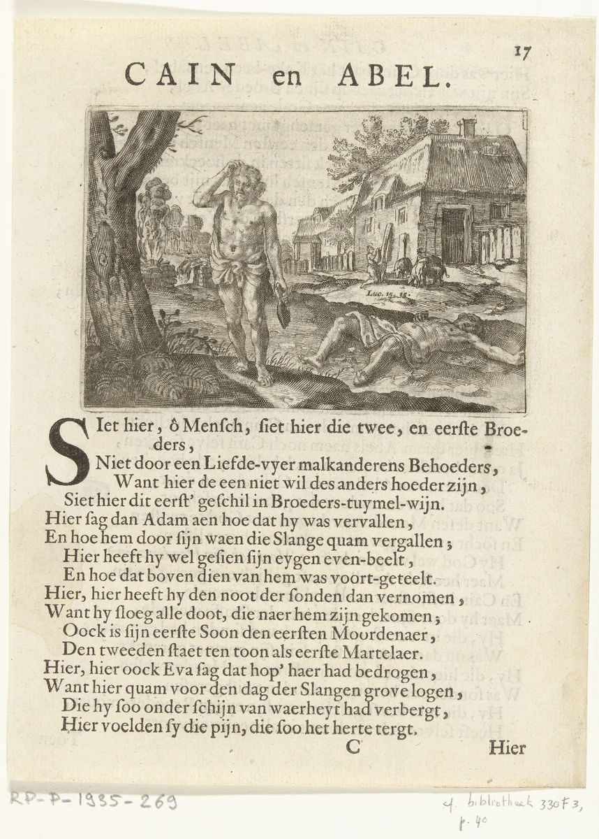 Kaïn doodt Abel by Frans Allen, print, 1660