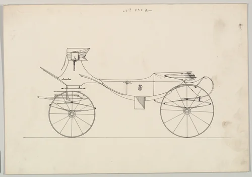 Design for Vis-à-vis/ Barouche, no. 838a by Brewster & Co., drawing, 1850-1870