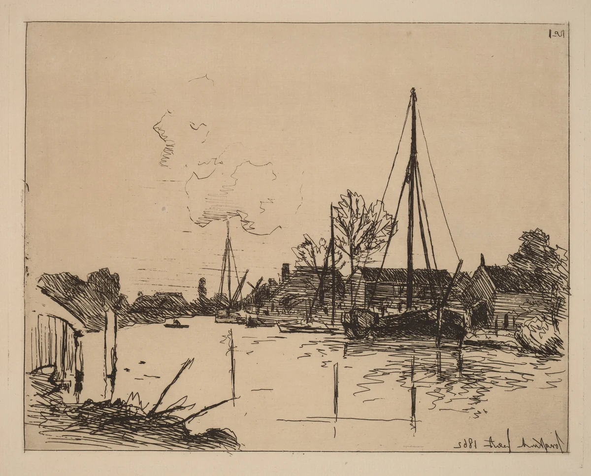 The Canal (Le Canal) by Johan Barthold Jongkind, print, 1862