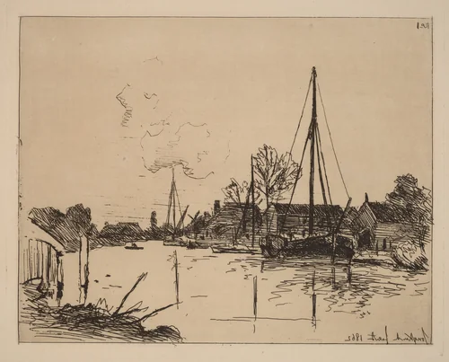 The Canal (Le Canal) by Johan Barthold Jongkind, print, 1862