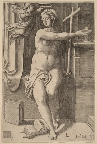 Fides (Faith) by Lucas van Leyden, print, 1530