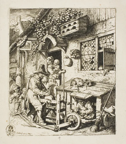 The Scissors-Grinder by Christian Wilhelm Ernst Dietrich, print, 1741