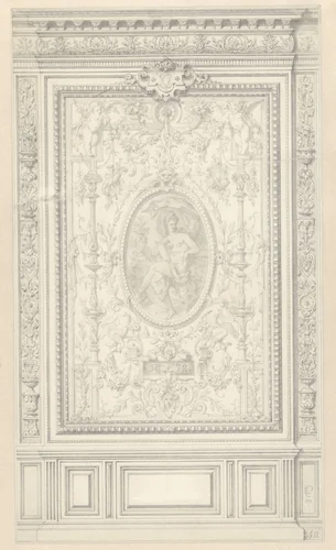 Decoratief paneel by Alexandre Eugène Prignot, drawing, 1872
