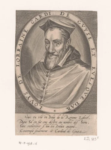 Portret van Louis I, kardinaal van Guise by Thomas de Leu, print, 1576-1614