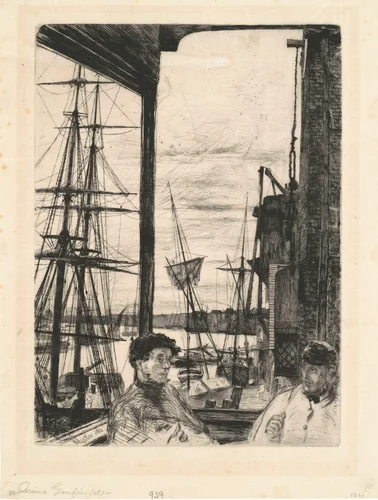 Rotherhithe by James McNeill Whistler, print, 1860