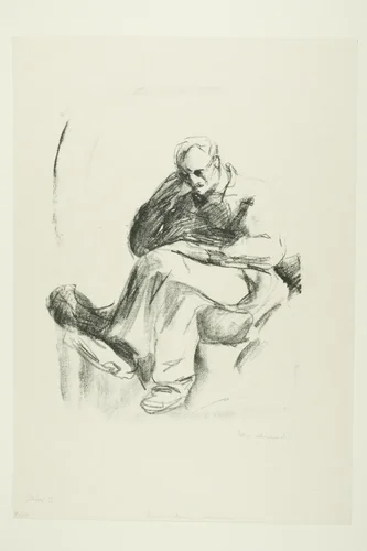 Seated Man by Edvard Munch, print, 1912-1914