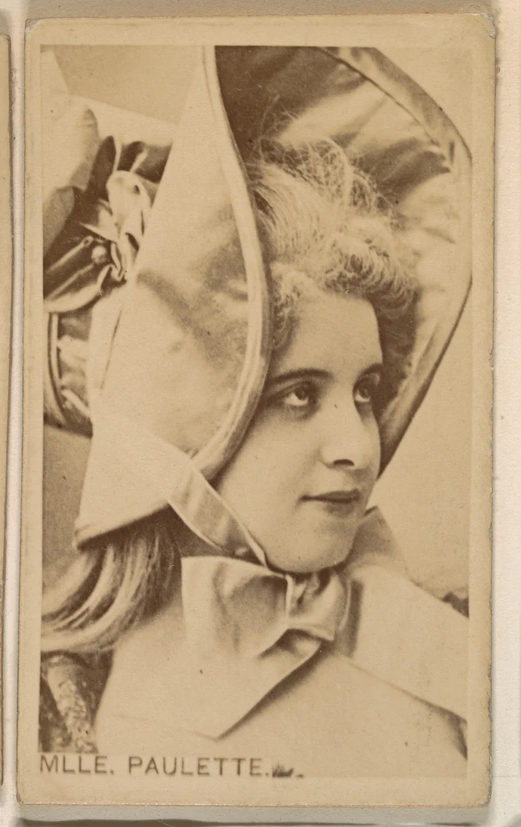 Mlle. Paulette, from the Actresses series (N246), Type 1, issued by Kinney Brothers to promote Sporting Extra Cigarettes by Kinney Brothers Tobacco Company, photograph, 1888-1892