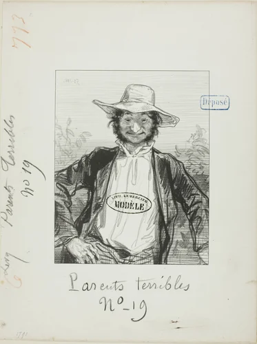 Les-Parents-Terribles series: I am Mamzelle Jolibiais' Papa by Paul Gavarni, print, 1852-1853