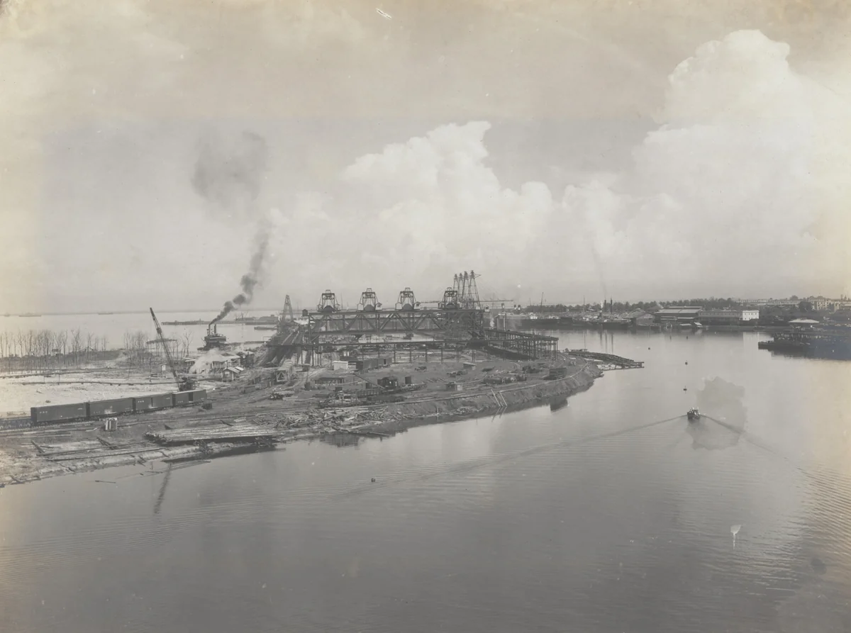 Cristobal Coaling Station. General view from floating crane at dock No. 14, looking north by Unidentified Photographer, photograph, 1915
