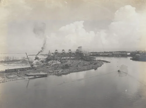 Cristobal Coaling Station. General view from floating crane at dock No. 14, looking north by Unidentified Photographer, photograph, 1915