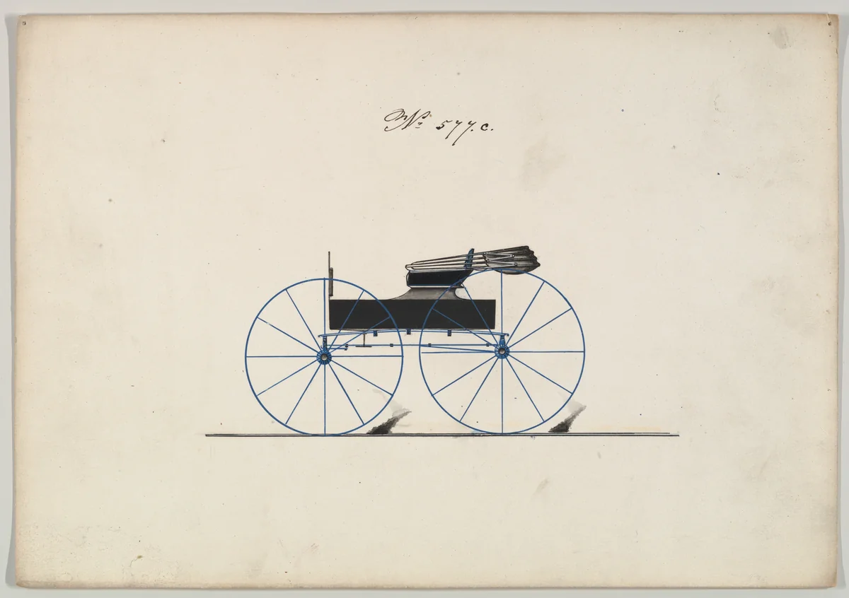 Design for Wagon, no. 577c by Brewster & Co., drawing, 1850-1870
