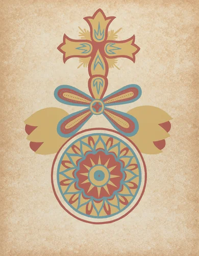 Santa Barbara Mission Doorway Design from the portfolio "Decorative Art of Spanish California" by American 20th Century, index of american design, 1935-1942