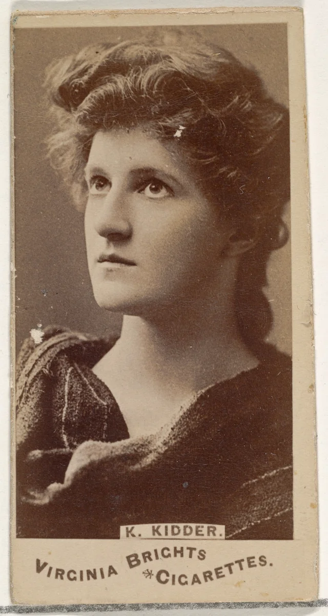 K. Kidder, from the Actors and Actresses series (N45, Type 1) for Virginia Brights Cigarettes by Allen & Ginter, photograph, 1885-1891