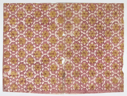 Book cover with overall red floral pattern by anonymous, print, 1700-1800