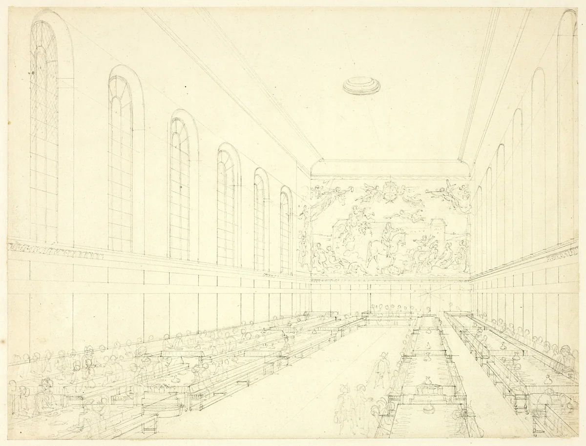 Study for Chelsea Hospital, from Microcosm of London by Augustus Charles Pugin
Thomas Rowlandson, drawing, 1807-1810