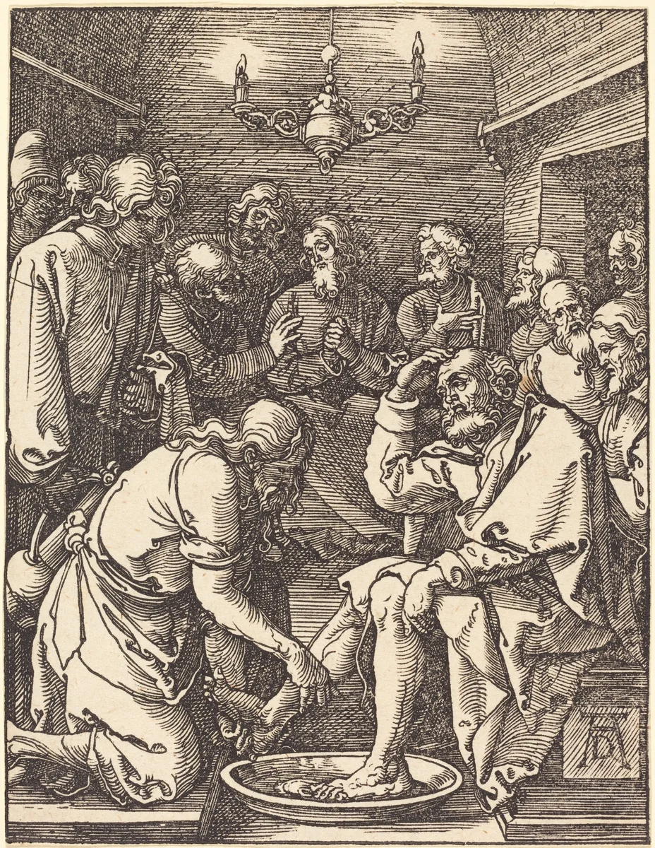 Christ Washing the Feet of the Disciples by Albrecht Dürer, print, 1509-1510