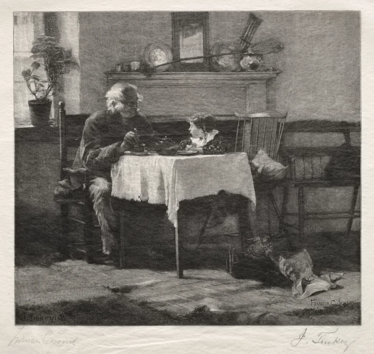 Exchanging Confidences by John Tinkey, print, 1887
