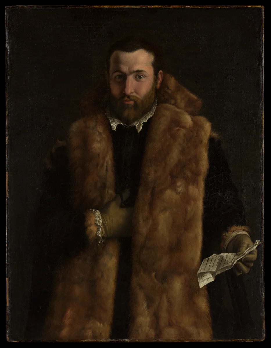 Portrait of a Man in a Fur-Trimmed Coat by Italian Painter, painting, 1535-1545