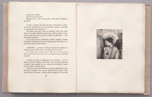 Here Is the Good Goddess, the Idaean Mother of the Mountains (Voici la bonne-déesse, l'idéenne des montagnes) (plate XIII) from La Tentation de Saint-Antoine by Odilon Redon, illustrated book, 1896