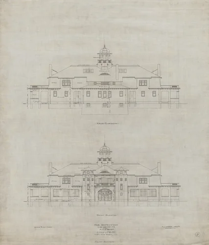 Ravinia Refectory by Peter J. Weber, drawing, 1904