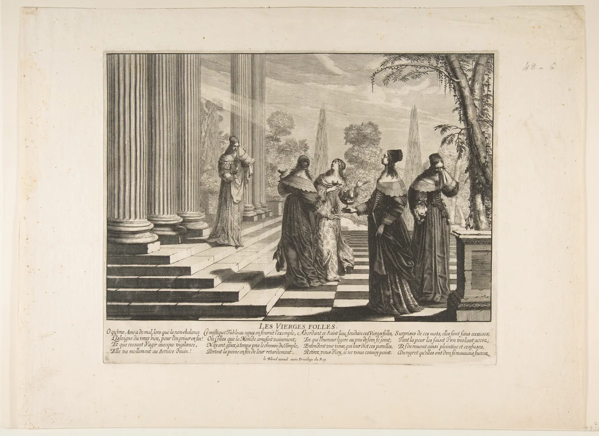 The Foolish Virgins Rejected by Abraham Bosse, print, 1630-1640