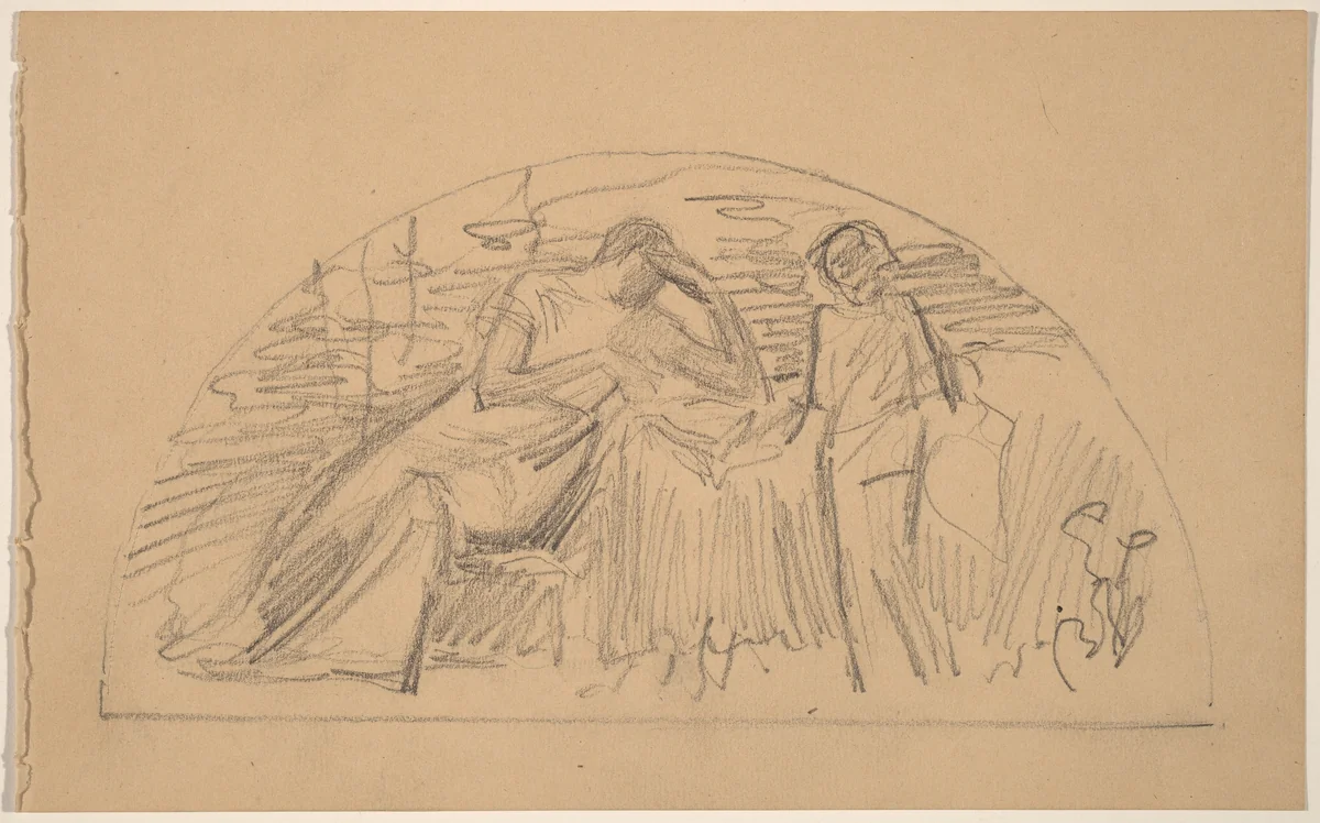 Study for a Lunette by Charles Sprague Pearce, drawing, 1890-1897