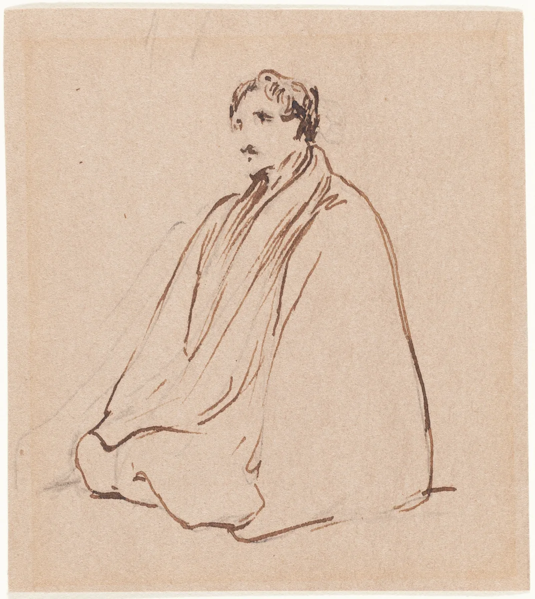 Seated Man by George Jones, drawing, 1786-1869