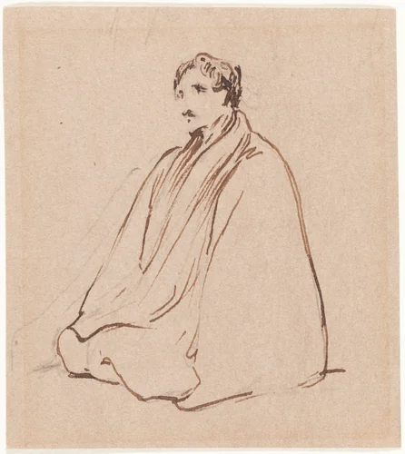Seated Man by George Jones, drawing, 1786-1869