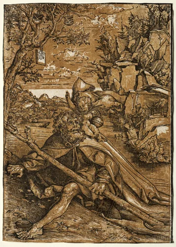 Saint Christopher by Lucas Cranach, print, 1504-1514