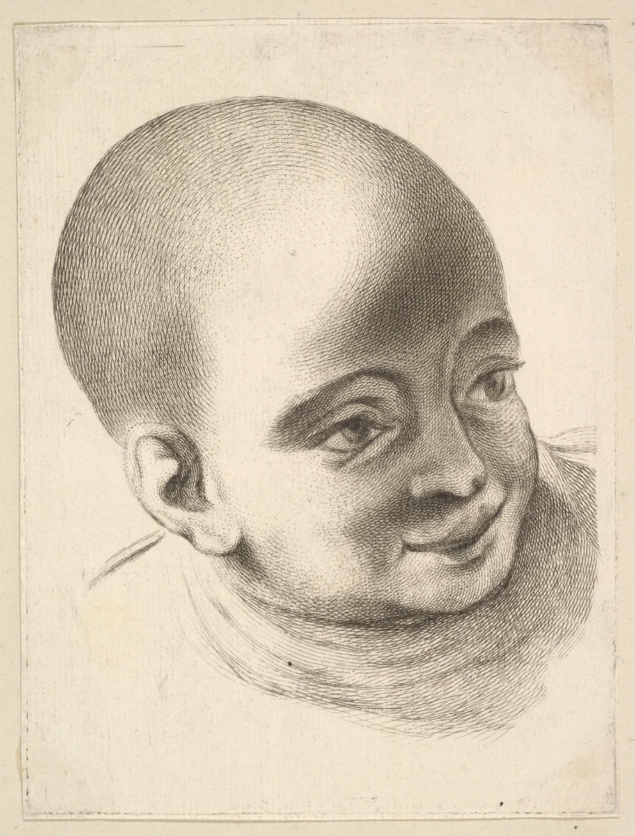 Head of a Child, from Livre de Têtes Gravées d'apres F. Boucher et Autres (Book of Heads Engraved after F. Boucher and Others) by anonymous, print, 1740-1780