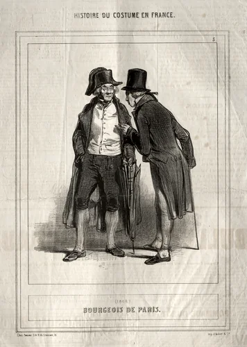 Histoire du Costume en France: Bourgeois de Paris by Paul Gavarni, print, 1843