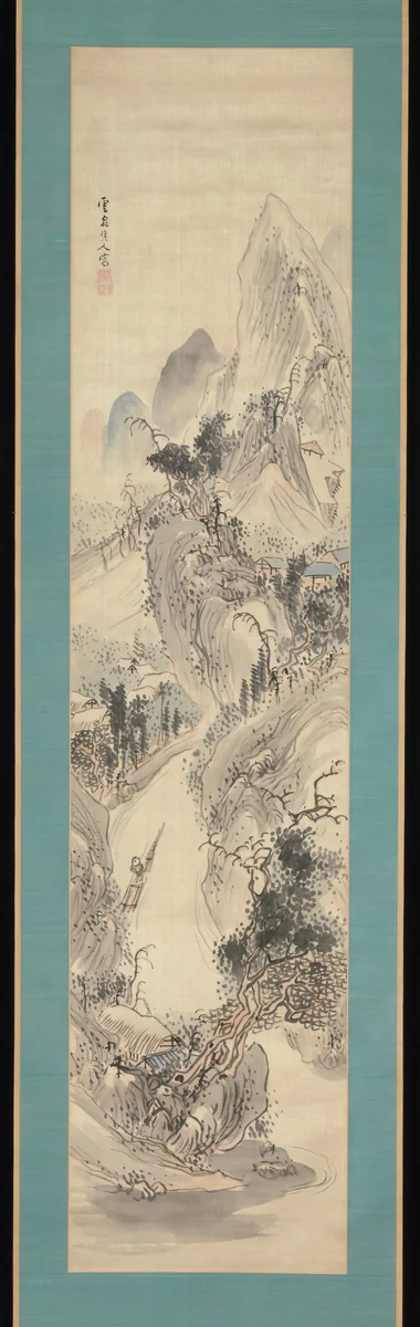 Landscape by Kushiro Unsen (釧雲泉), painting, 1759-1811